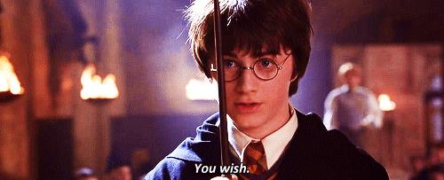 Daniel Radcliffe nei panni di Harry POtter Una scena di Harry Potter con Daniel Radcliffe