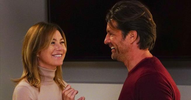 Meredith e Nathan in una scena di Grey's Anatomy Grey's Anatomy, i protagonisti Meredith e Nathan