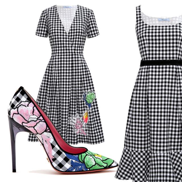 La stampa Vichy protagonista della collezione Blumarine Alcuni capi della collezione primavera-estate 2017 Blumarine