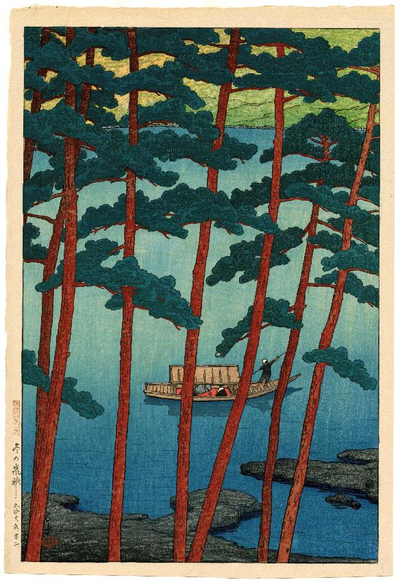 Hasui Kawase, Il monte Arashi in inverno, 1921, Xilografia, collezione privata Hasui Kawase, Il monte Arashi in inverno, 1921, Xilografia, collezione privata