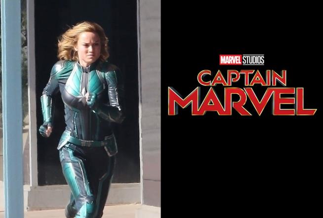 Brie Larson sul set di Captain Marvel Una fotodal set di Captain Marvel con BrieLarson ed il teaser poster ufficiale