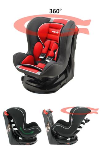 Seggiolino auto Mycarsit gruppo 0+/1 - 0-18kg girevole a 360 gradi colore rosso
