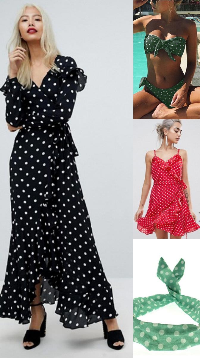 Abiti a pois Collage abiti e accessori a pois
