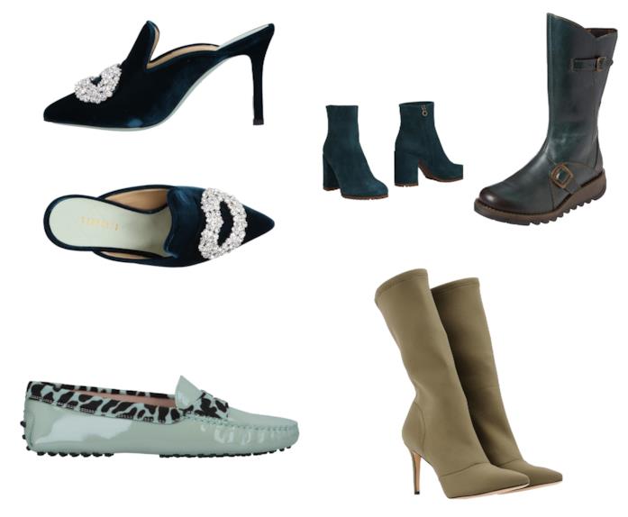 Stivali, stivaletti verde di moda per l'autunno inverno 2018-19 Scarpe in verde di tendenza per l'A/I 2018-19