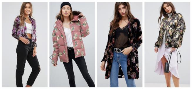 Giubbotti e cappotti a fiori di tendenza per l'autunno inverno 2018-19 A fiori, i giubbotti e cappotti di moda per l'A/I 2018-19
