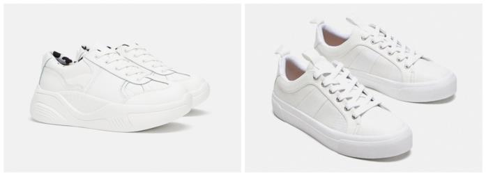Sneakers bianche di moda per l'autunno 2018 Scarpe sportive bianche di tendenza per l'autunno 2018