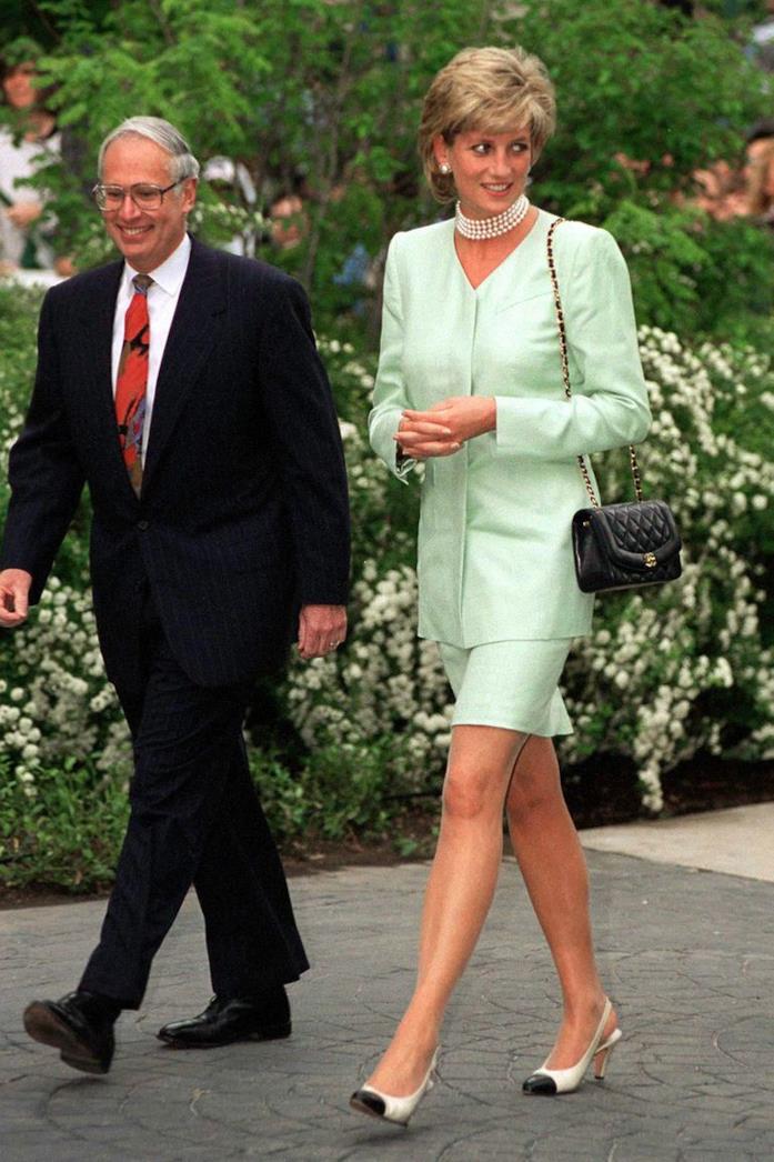 Lady Diana - Tailleur verde Il tailleur color Tiffany di Lady Diana