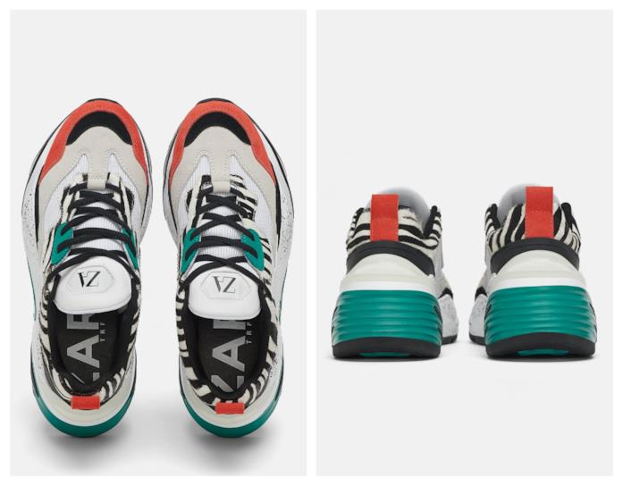 Sneakers con maxi suola e fantasia animalier Sneakers con max suola di tendenza per l'autunno 2018