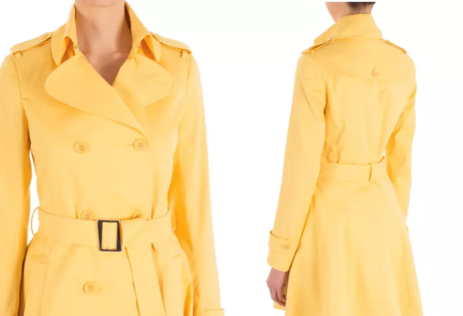 Due scatti del trench giallo