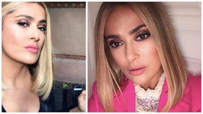 Salma Hayek si fa bionda per la Paris Fashion Week Il nuovo look di Salma Hayek