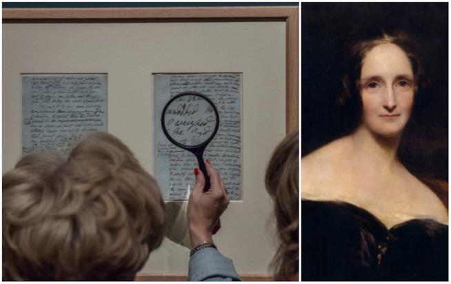 Pubblicato il manoscritto di Frankenstein Collage tra manoscritto e Mary Shelley
