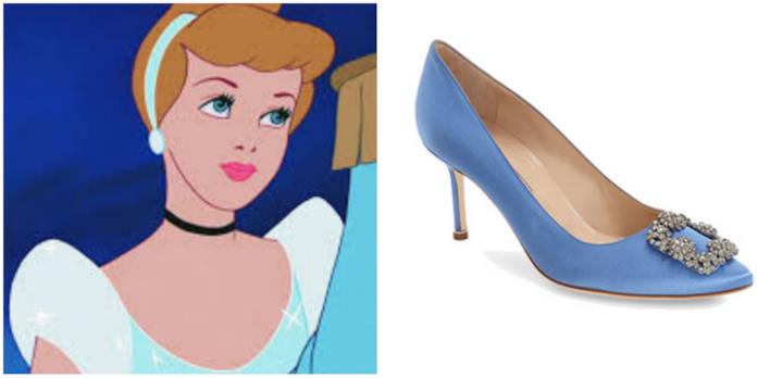 Cenerentola e la scarpa Manolo Blahnik La scarpa di Manolo Blahnik sul modello di Cenerentola