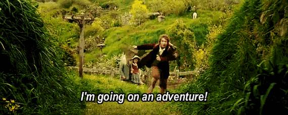 Bilbo Baggins in Un Viaggio Inaspettato Bilbo Baggins corre verso un'avventura