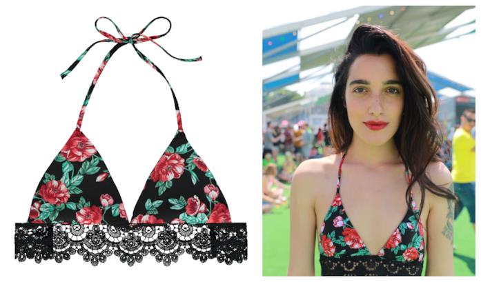Bikini top a triangolo con stampa floreale come Levante Con la stampa floreale, il reggiseno a triangolo per l'estate 2018