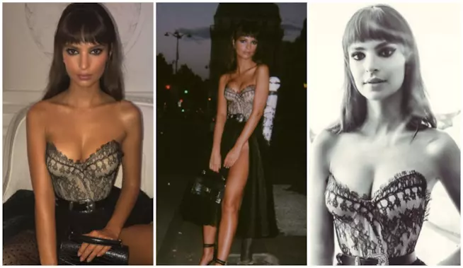 Emily Ratajkowski sexy in corsetto e spacco Emily Ratajkowski in tre scatti in corsetto