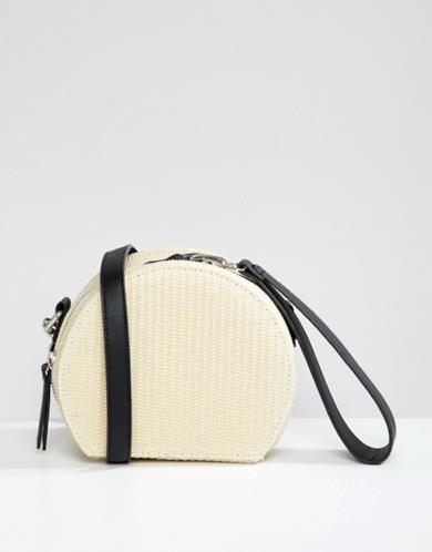 Pochette semi circolare di paglia