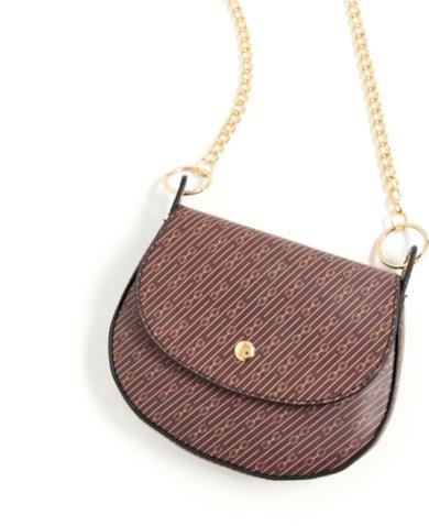 Borsa piccola a tracolla stile a bisaccia con stampa a monogrammi