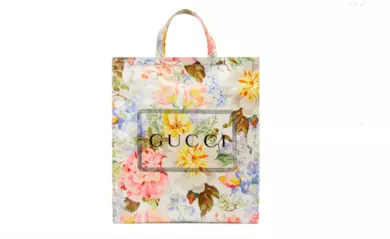 Borsa shopping floreale stampa Gucci media