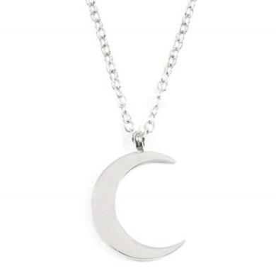 Collana con mezzaluna color argento