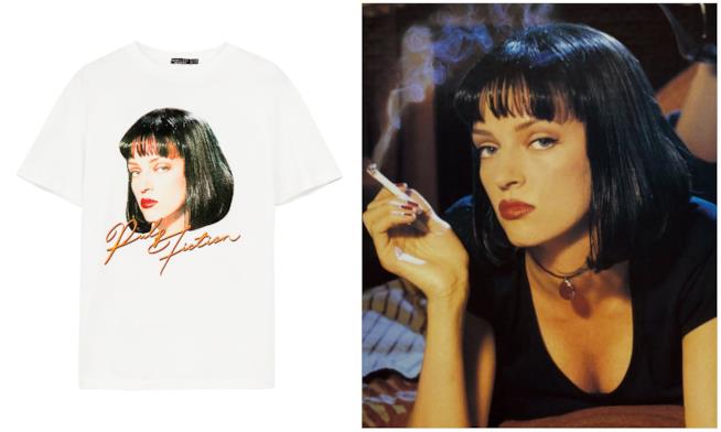 Le magliette Bershka a tema film Un collage tra t-shirt e film Pulp Fiction
