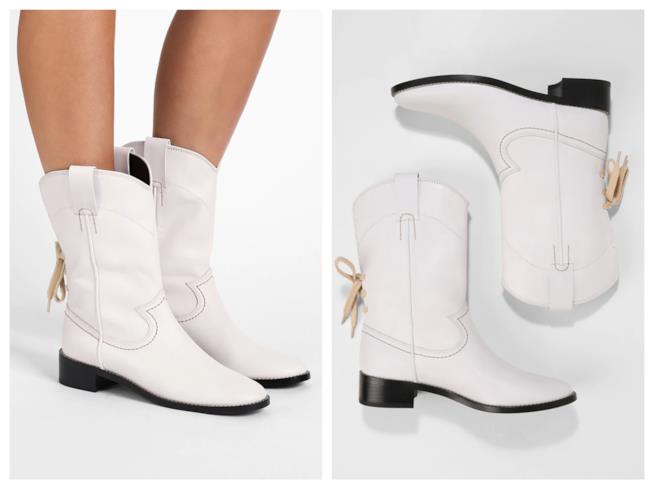 Stivali texani bianchi di moda per l'autunno inverno 2018-19 Stivali camperos bianchi di tendenza per l'A/I 2018-19