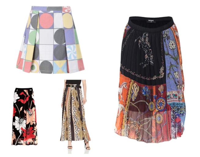 Gonne stampa foulard di tendenza per l'estate 2018 Foulard skirt, le gonne per l'estate 2018