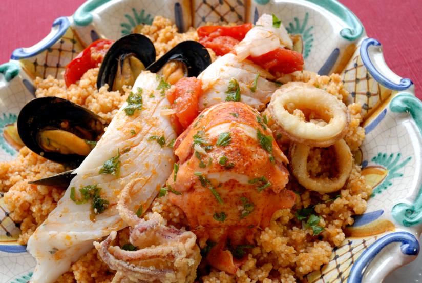Cous cous di pesce Piatto di cous cous di pesce