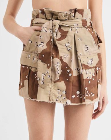 Pleated Camo Skirt