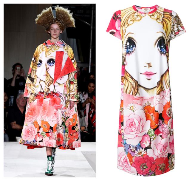 Vestito modello t-shirt con stampa manga estate 2018 Abito modello t-shirt con stampa manga di moda per l'estate 2018