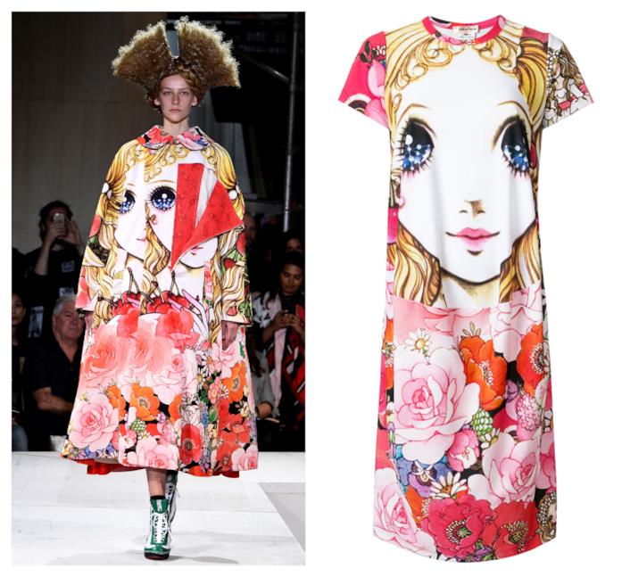 Vestito modello t-shirt con stampa manga estate 2018 Abito modello t-shirt con stampa manga di moda per l'estate 2018