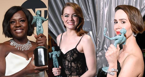 Vincitori SAG Awards 2017 Viola Davis, Emma Stone e Sarah Paulson ai SAG Awards 2017