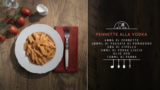 Pennette con panna, pomodoro e vodka Pennette alla vodka
