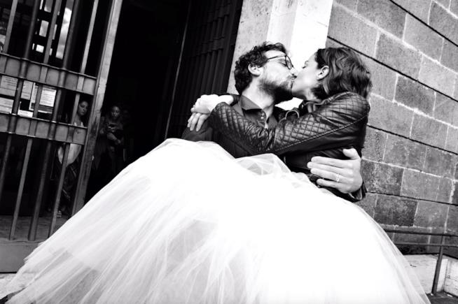Andrea Delogu e Francesco Montanari il giorno del loro matrimonio Andrea Delogu e Francesco Montanari appena sposati