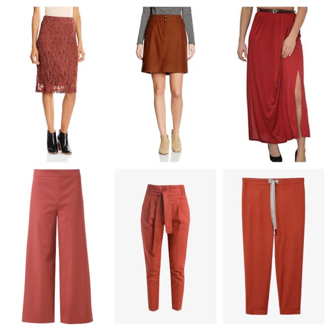 Gonne e pantaloni terracotta di moda per l'estate 2018 Terracotta, le gonne e i pantaloni di tendenza 2018