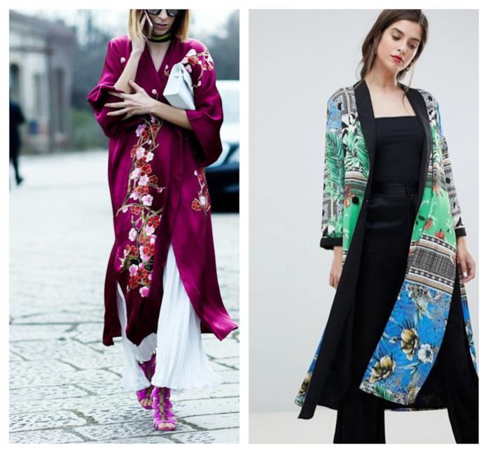 Il kimono per un look elegante perfetto per la primavera estate 2018 Outfit elegante con il kimono di moda P/E 2018