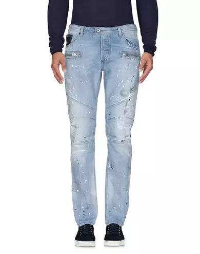 Jeans effetto macchiato con strappi