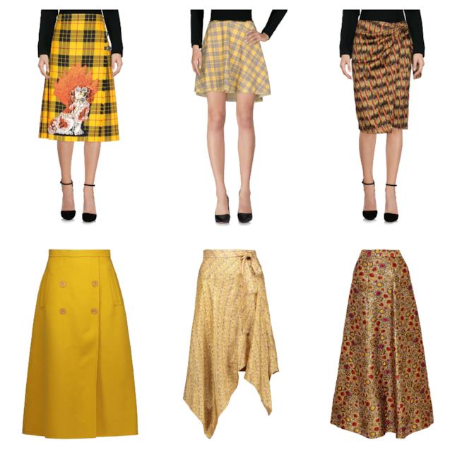 Gonne gialle di moda per l'autunno 2018 Giallo, must have sulle gonne per l'autunno 2018