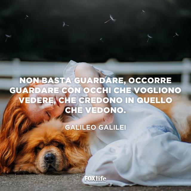 Frase Galilei Bambina abbracciata a un cane