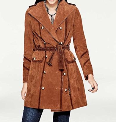 Cappotto colore ruggine con cintura