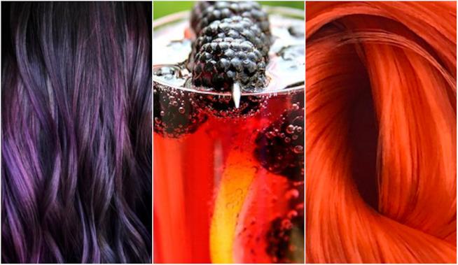 Mora e spritz tra i trend hai del 2018 Collage tra capelli purple, orange e un cocktail