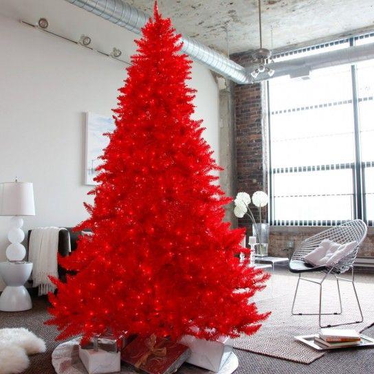 Albero di Natale rosso Albero natalizio totalmente rosso