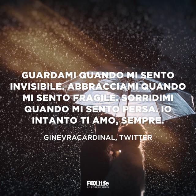 Citazione da Twitter Coppia sotto la pioggia