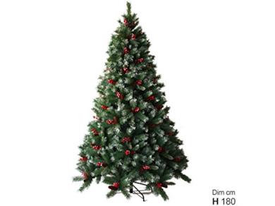 Albero di Natale artificiale con bacche e pigne