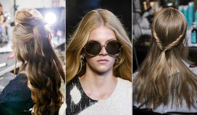Capelli lisci, raccolti d'estate: come proteggerli Collage tra tre pettinature