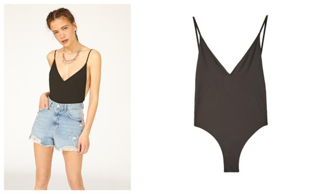Monokini intero nero di moda per l'estate 2018 Costume da bagno intero di tendenza per l'estate 2018