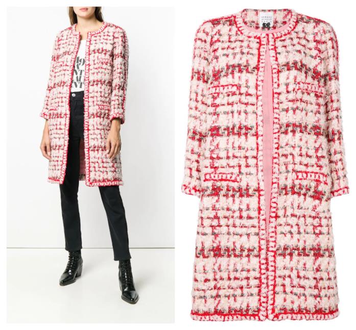 Cappotto rosa in tweed per l'autunno inverno 2018-19 In tweed il cappotto rosa di moda per l'A/I 2018-19
