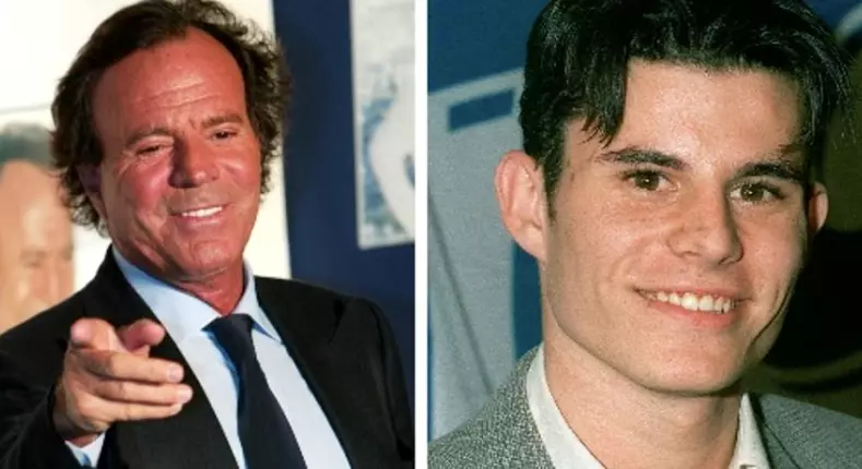 Julio Iglesias e il figlio Julio Iglesias in un collage con Xavier Sanchez