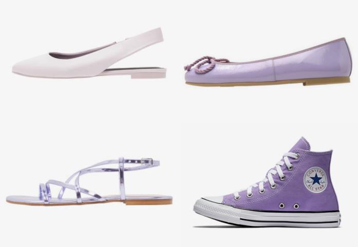 Scarpe lavanda basse Sandali ballerine Converse basse lavanda