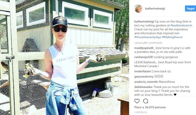 Katherine Heigl racconta di bellezza e natura nel suo blog Un post di Katherine Heigl