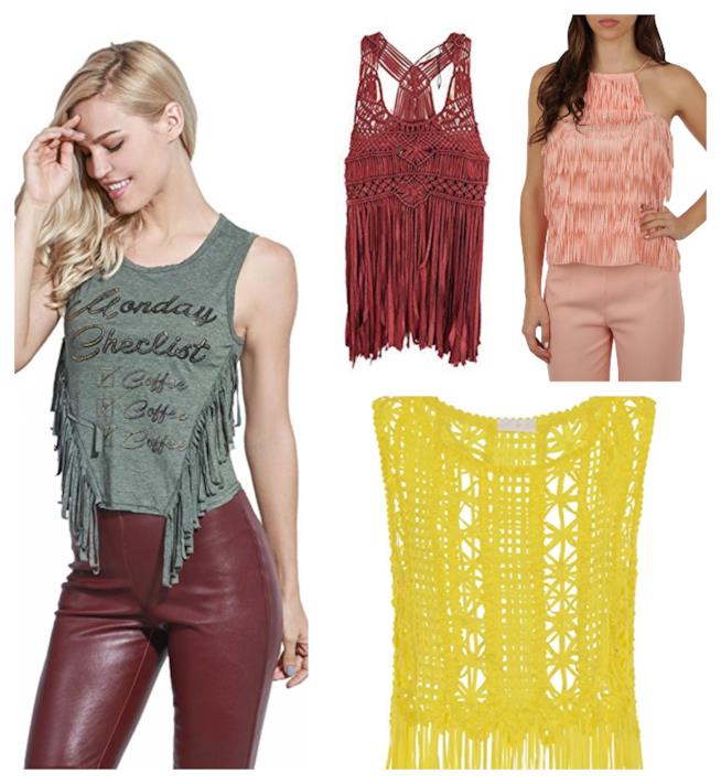 Top con frange all'uncinetto e in cotone moda estate 2018 Con le frange, i top di tendenza P/E 2018